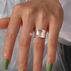 Rose Gold Shiny Adjustable Cuff Ring Size 7-8
